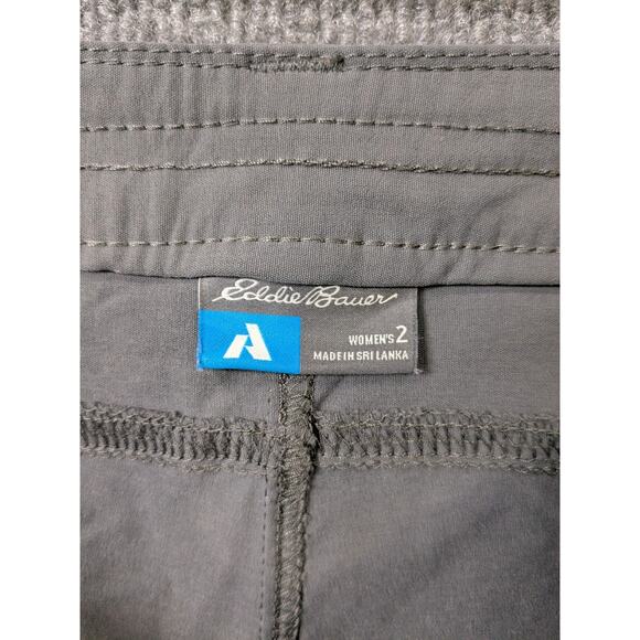 Eddie Bauer First Ascent Capri Pants Womens 2 Cinch Cargo Stretch Nylon Zip - Picture 10 of 13